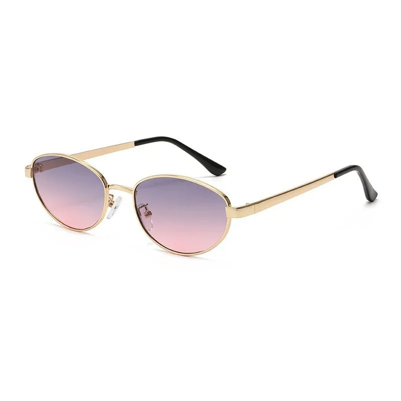Small Frame Oval Sunglasses Women Fashion Luxury Metal Frame Sunglasses Men UV400 Driving Goggles Sunglasses 2026 New Arrival
