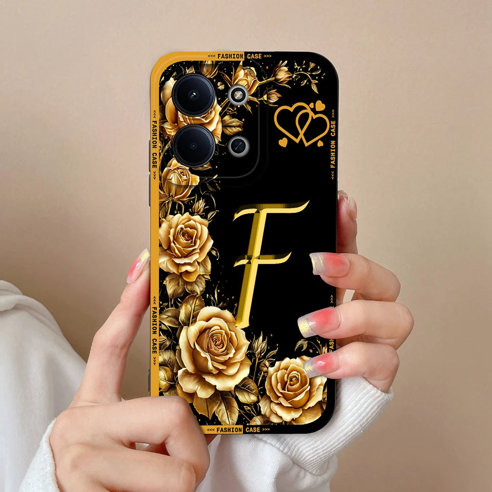 Case For Redmi 15C 14C 13C Alphabet From A-Z Non-slip Full Protection Trendy Phone Protector For Xiaomi Redmi15C redmi 14c Capa