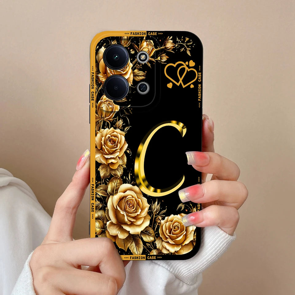 Case For Redmi 15C 14C 13C Alphabet From A-Z Non-slip Full Protection Trendy Phone Protector For Xiaomi Redmi15C redmi 14c Capa