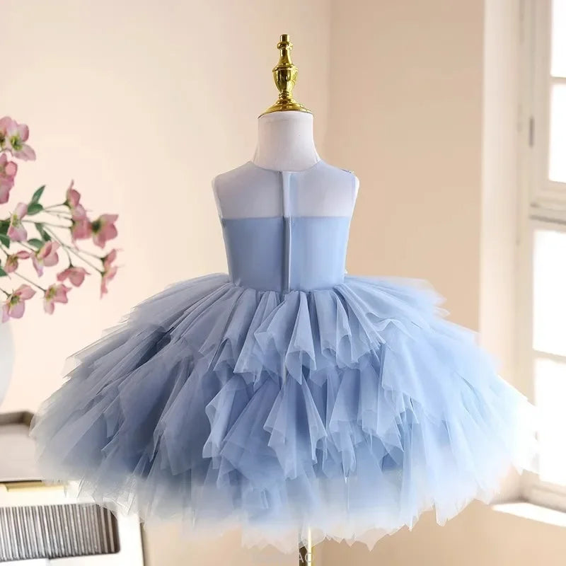 2025 Children Party Dress Piano Recital Outfit Flower Girl Wedding Formal Banquet Gown Birthday Hostess Performance Princess