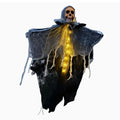Halloween Skull & Ghost Hanging Decoration Set, LED Glowing Ornament for Outdoor Yard Garden Home Holiday Party Atmosphere Props