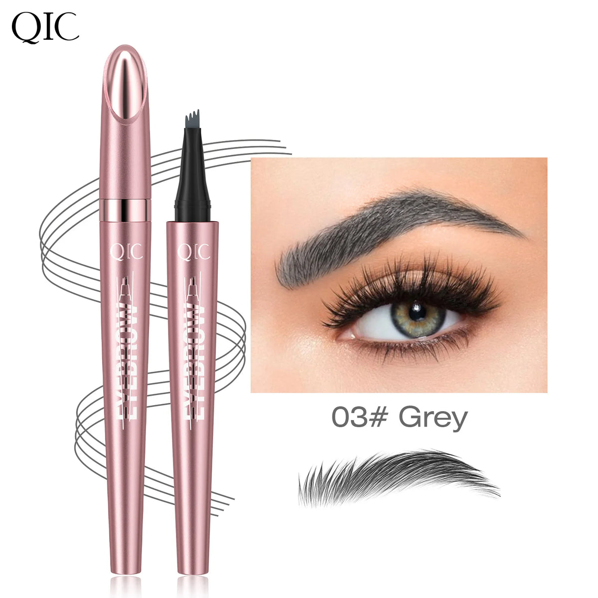 6 Colors 1pc Eyebrow Pen Waterproof 4 Split Tip Eyebrows Pen Eyebrow Tattoo Pen Waterproof Liquid Black Eyebrow Makeup Pencil