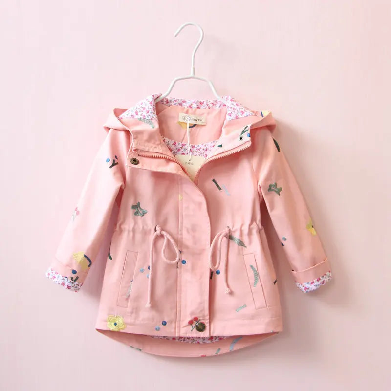 Foreign Trade Hot Sale Sweet Children's Jacket Girls Spring and Autumn Top Children Children's Embroidery Windbreaker Children's