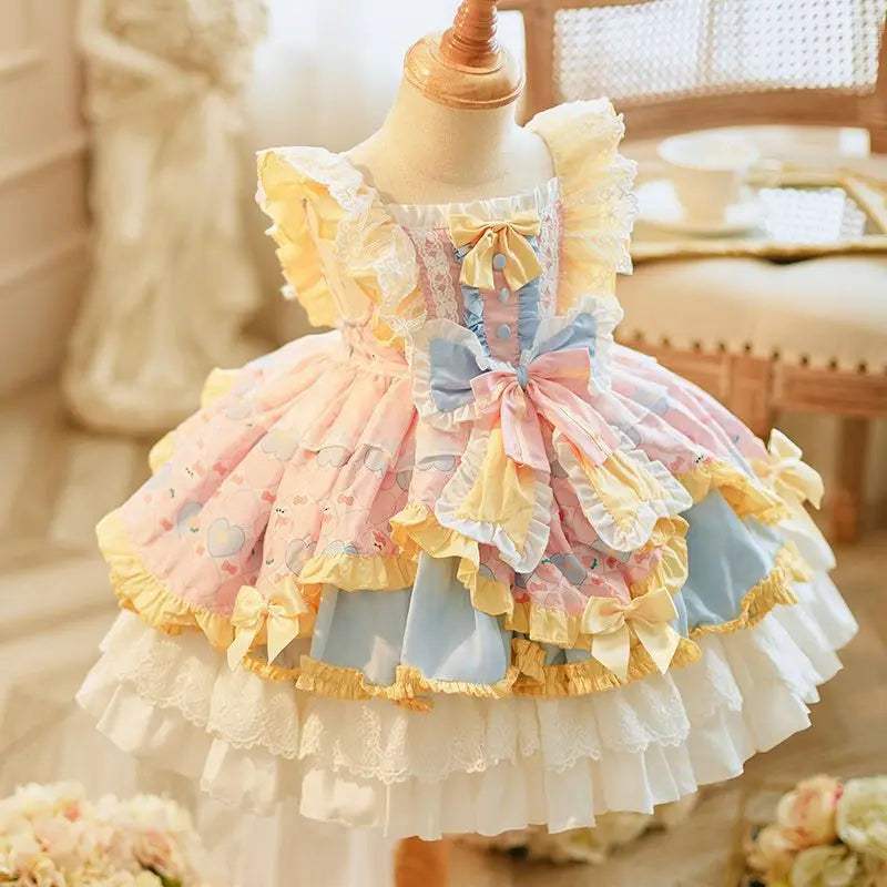 Girls' Lolita New Princess Dress Baby Full-Year Birthday Dress Puffy Fashionable Dress