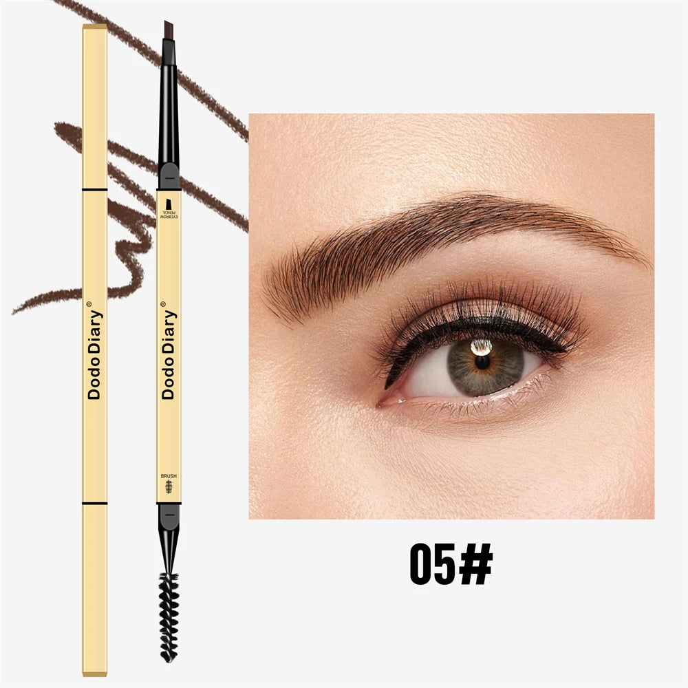 1/5Pcs Small Gold Bar Double-ended Eyebrow Pencil 3D Eyebrow Shape Long-lasting Without Smudging Slender Natural Makeup Pen