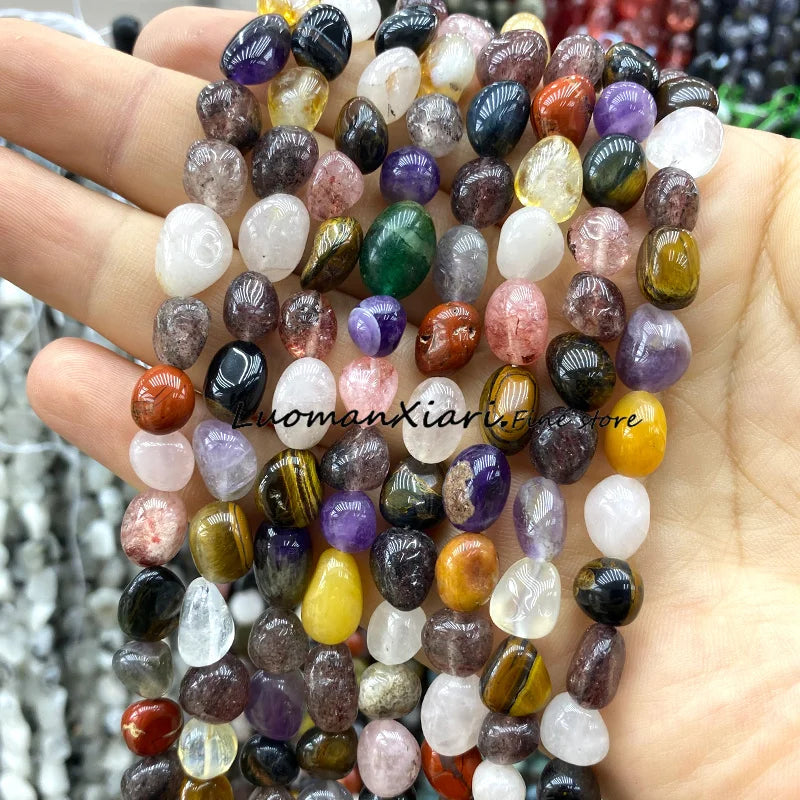 8-10mm Natural Stone Green Apatite Irregular Loose Spacer Beads for Jewelry Making Diy Earrings Bracelet Charms Accessories 15''