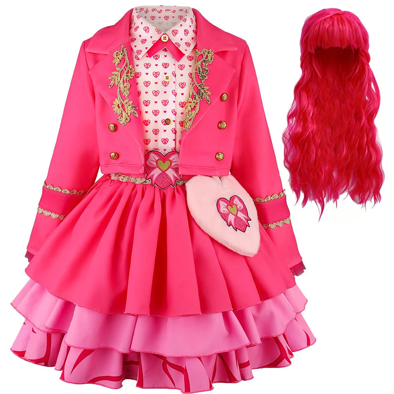 2026 New Girls Heir Dress Halloween Dress Up Costume 2ps Children's Cosplay + Wig Graduation Prom Puffy Dress