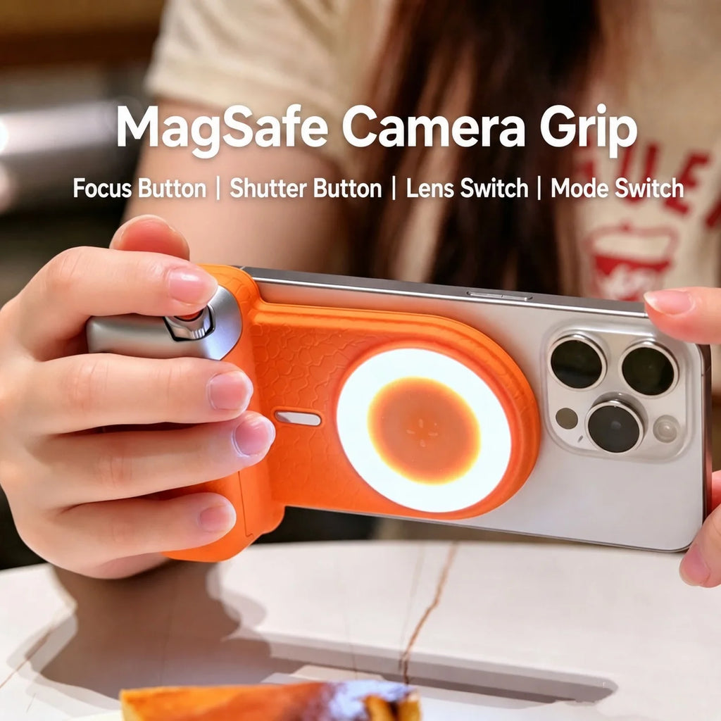Magnetic Phone Grip – Zoom, 3‑Color Light, Pro Shots with 1 Hand