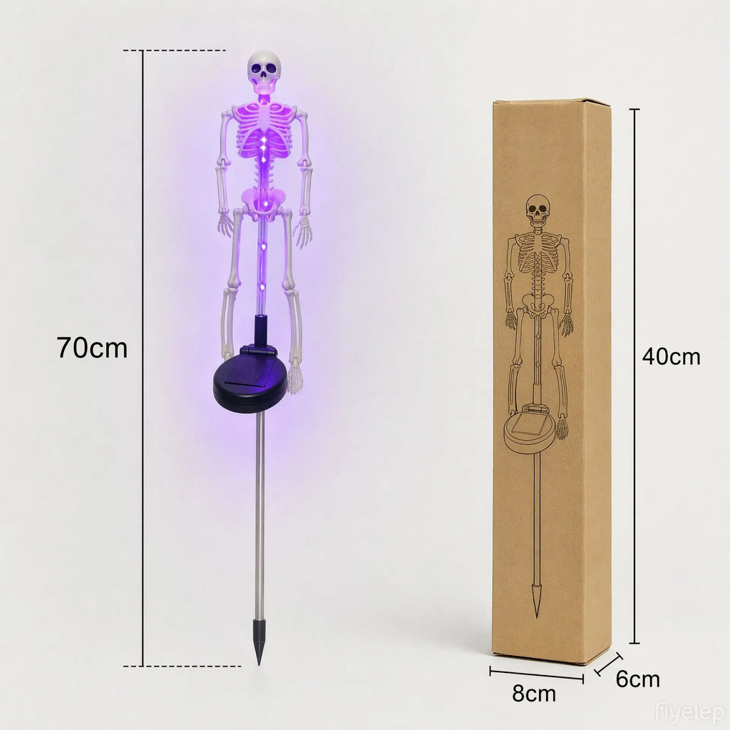 LED Solar Glowing Skeleton Garden Light Waterproof Halloween Outdoor Yard Decoration  Stake Lamp for Lawn Pathway Party