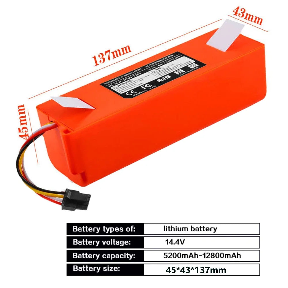 14.4V 12800mAh Replacement Battery For Roborock S6 S7 MaxV Q5 Q7 MAX Robot Vacuum Cleaner Accessories Parts Original👊👊👊