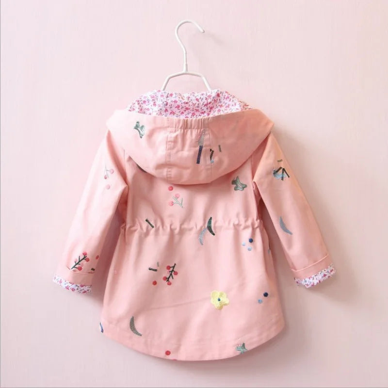 Foreign Trade Hot Sale Sweet Children's Jacket Girls Spring and Autumn Top Children Children's Embroidery Windbreaker Children's