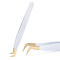 1Pc White-gold Anti-Static Tweezers For Eyelash Extension Eyebrow Stainless Steel Set Beauty Precision Tweezers Makeup Tools