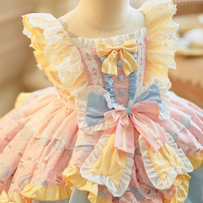 Girls' Lolita New Princess Dress Baby Full-Year Birthday Dress Puffy Fashionable Dress