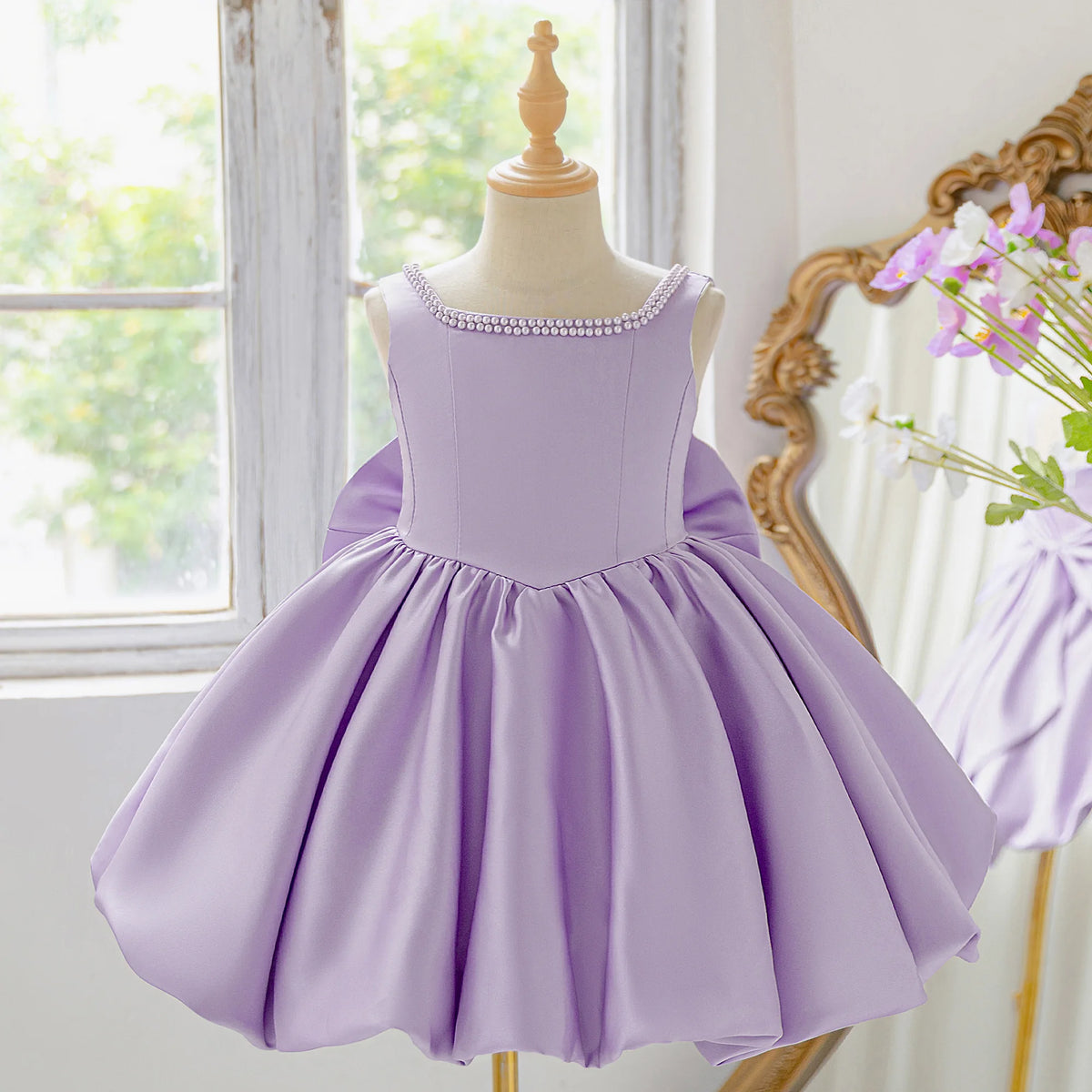 Elegant Baptism Party Tutu Dress for Girls Lolita Bow Bridesmaid Birthday Princess Girl Dresses Wedding School Prom Evening Gown