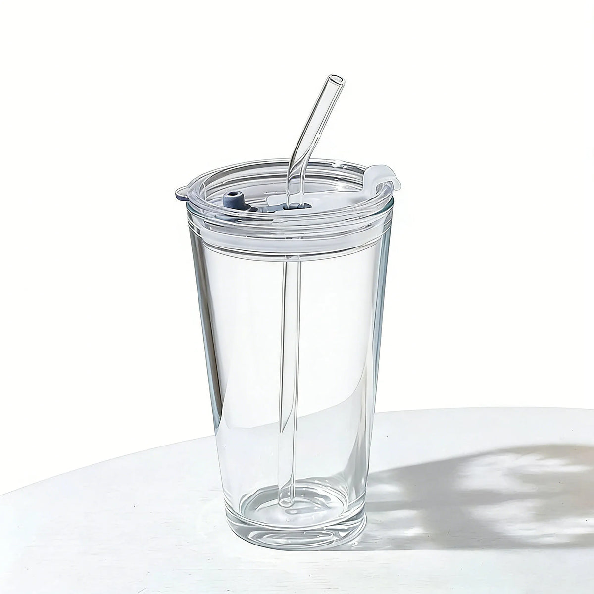 500ml Thickened Glass Cup with Straw & Sealed Lid Reusable Tumbler for Office Iced Beverage Mug  Home Juice Coffee Milk Tea Cup