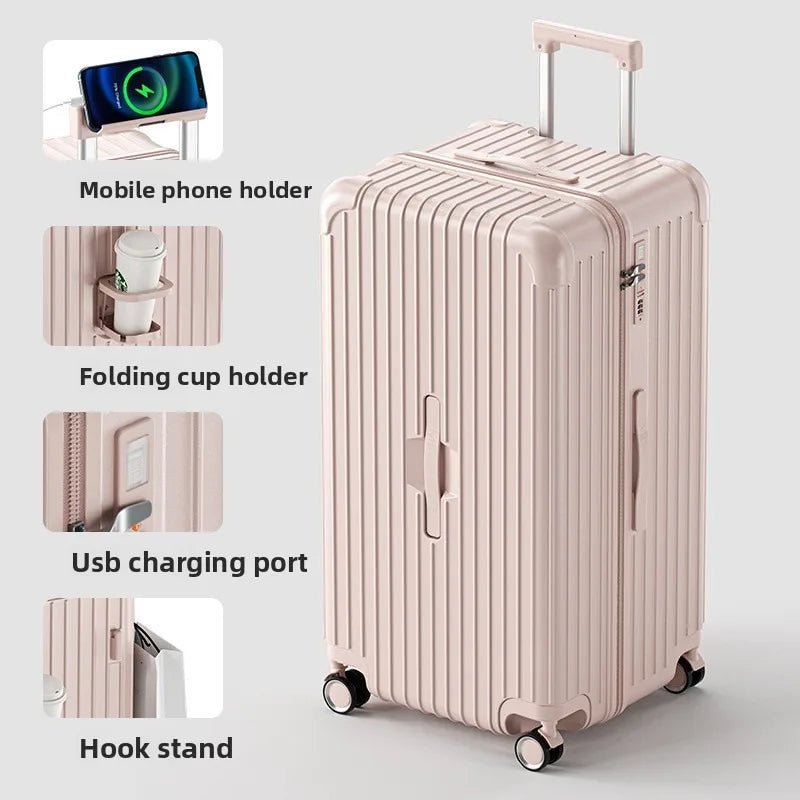 Extra Large Capacity Multifunction Luggage Spinner Wheels Durable Student Travel Case Combination Lock Rolling Luggage Suitcase
