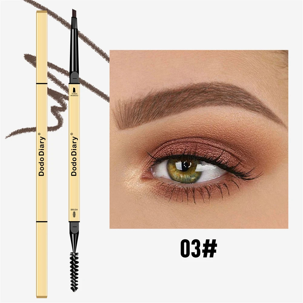 1/5Pcs Small Gold Bar Double-ended Eyebrow Pencil 3D Eyebrow Shape Long-lasting Without Smudging Slender Natural Makeup Pen