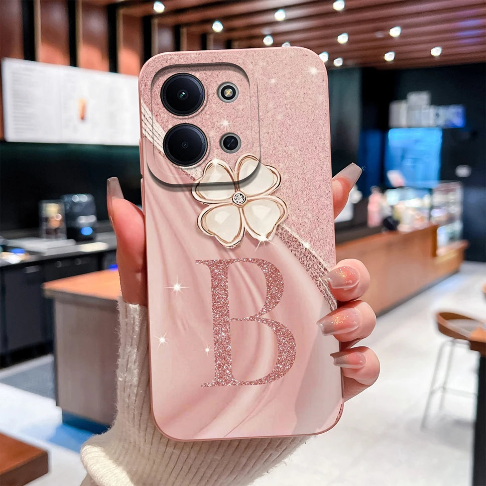 For Redmi 15C 4G 5G Couple Phone Case Fashion Crown Letters Protective Back Cover For Redmi15C Soft Smooth Liquid Silicone Funda