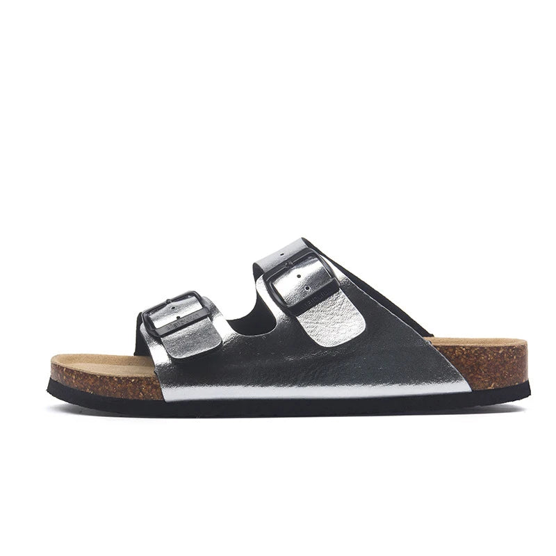 Slippers For Men Casual Classic Summer Top Quality Buckle Comfortable Leather Slipper