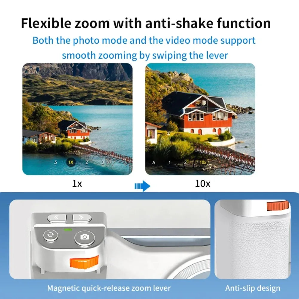 PH‑80 Magnetic Camera Grip Bluetooth Remote Shutter Zoom Control Anti‑Slip Handheld Shooting Handle Universal For IOS Android
