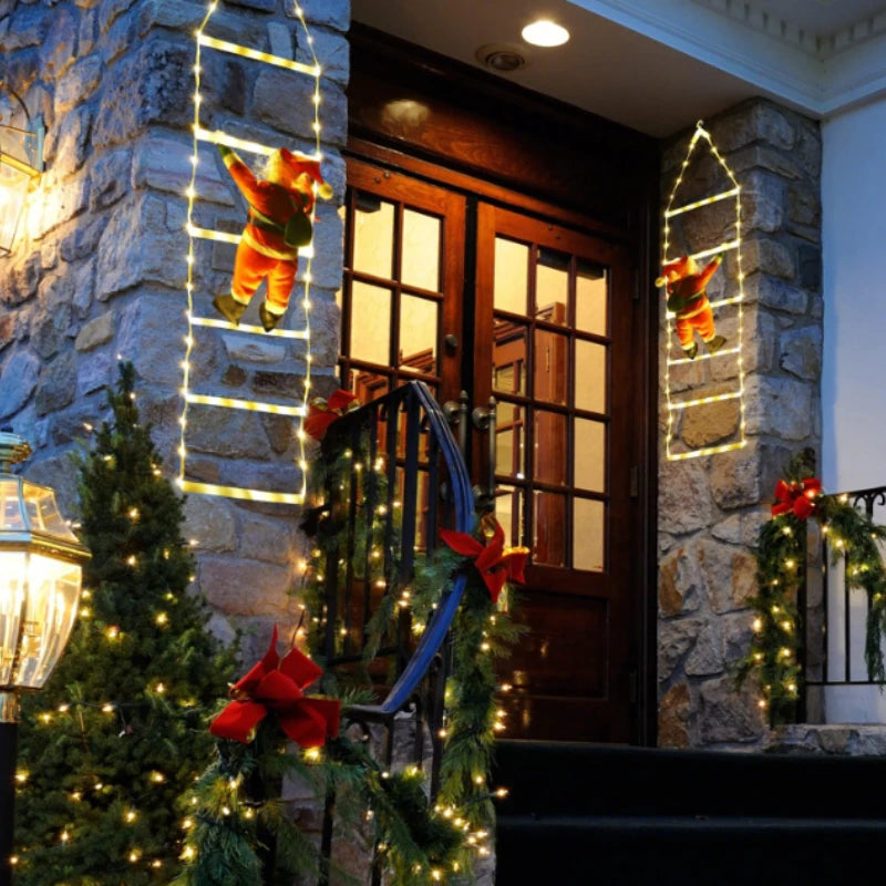 Christmas LED Santa Claus Climbing Ladder Light USB Plug 8 Flashing Modes Home Navidad Party Decoration Xmas Tree Wall Window