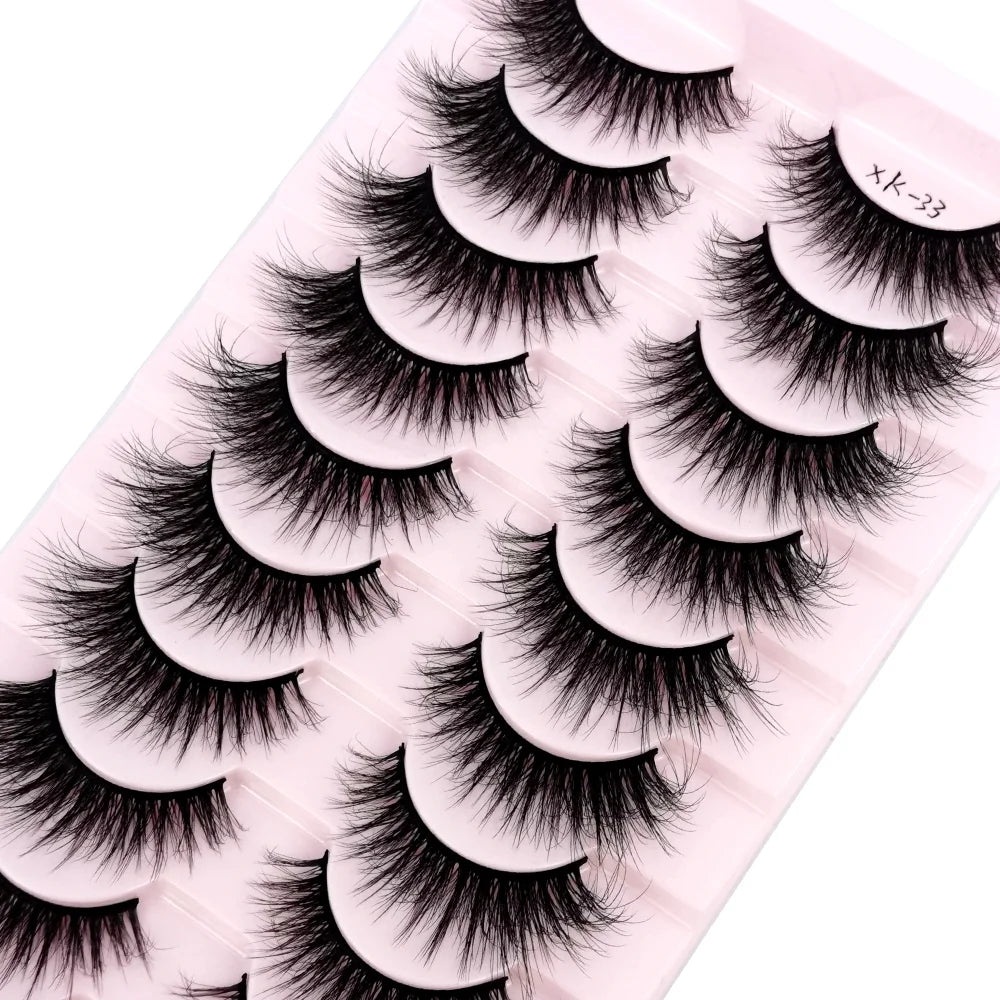 New 10 Pairs 3D Faux Mink Lashes Natural Long Soft Short Lashes Handmade Fake Lashes Makeup Tool Eyelashes Extension Maquiagem