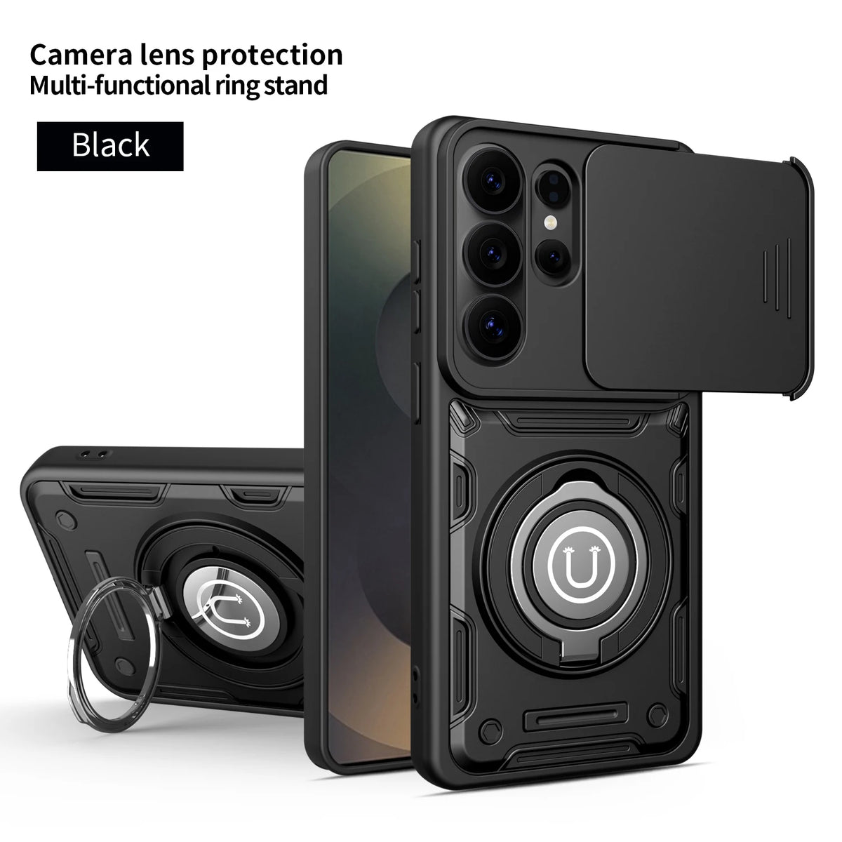 Shockproof Bracket Case For Tecno Spack 20C 40C Spack40 4G Magnetic Phone Cover For Spack 40 Pro Plus Lens Protection Anti-Knock