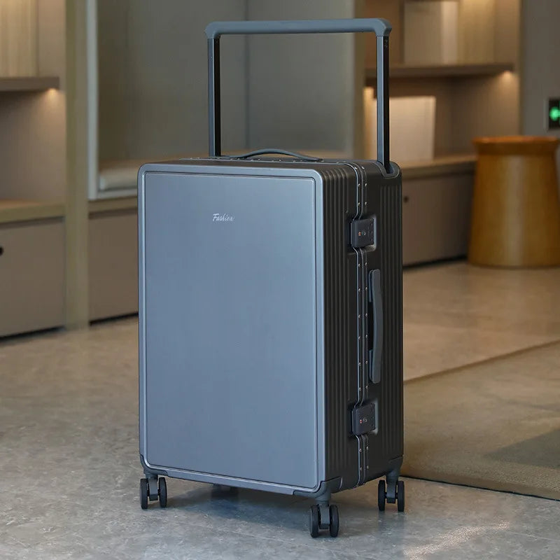 22 Inch Aluminum Frame Luggage Carry-On Bag Travel Suitcase Password Box Multi-Function Large Capacity Silent Universal Wheels
