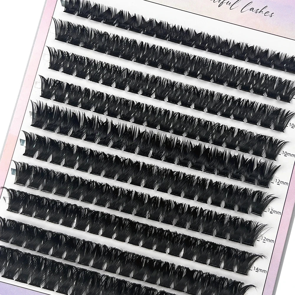 160 Bundle Mink Eyelash Clusters C/D Curl Individual Natural Russia Lashes 8-16mm DIY Eyelash Cluster Extensions Makeup Tools