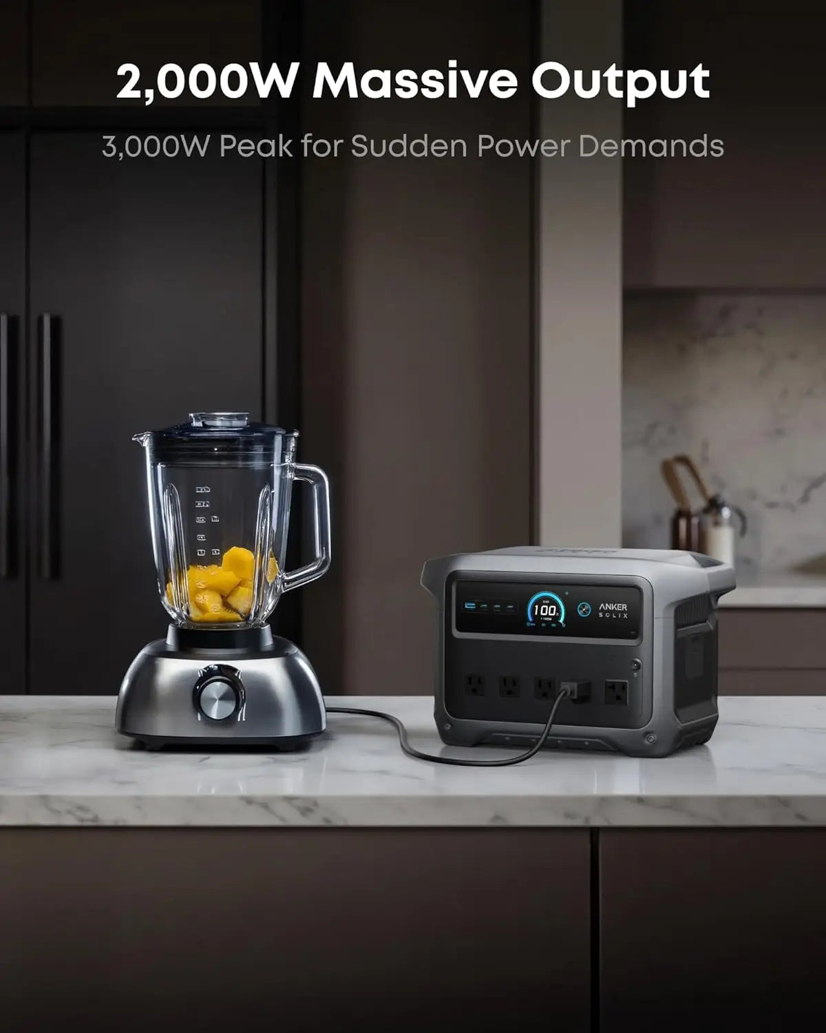 SOLIX C1000 Gen 2 Portable Power Station, 2,000W (Peak 3,000W) Solar Generator, Full Charge in 49 Min, 1,024Wh LiFePO4, Custom