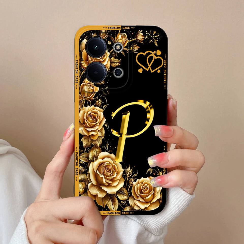 Case For Redmi 15C 14C 13C Alphabet From A-Z Non-slip Full Protection Trendy Phone Protector For Xiaomi Redmi15C redmi 14c Capa