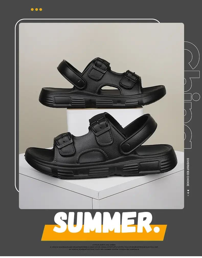 2026 New Thick Sole Sandals for Men Summer Comfortable Slip Resistant Simple Fashion Outdoor Beach Two Way Slide Sandals