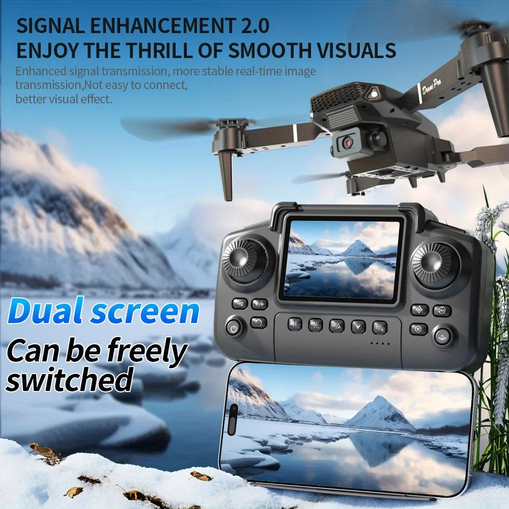 2026 New E88 Professional HD Dual Camera 8K RC Drone Wide Angle Camera Foldable Helicopter Quadcopter Aircraft Kid Gift Toys