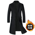 Men's High-Quality Autumn Winter Wool Coat Long Fashion Trench Coat Over-the-Knee Thick Cotton M-4XL