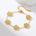 EILIECK 316L Stainless Steel Flower Clover Zircon Bracelet For Women Girl 2025 NewTrendy Wrist Chain Waterproof Jewelry Gift