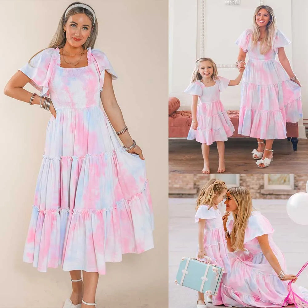 Family Matching Outfits Mommy And Daughter Matching Clothes Mother Kids Family Dresses Family Look Clothes Women Dresses