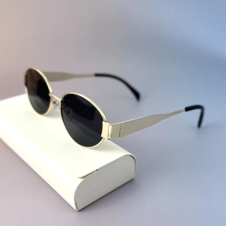 New Fashion Oval Metal Sunglasses for Women Men Trendy Traveling Sun Glasses Classic Shades Eyewear UV400 Gafas De Sol