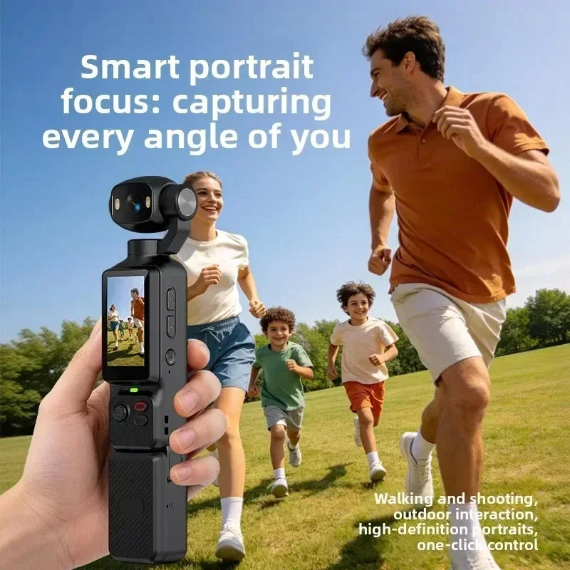 Lenovo 4K Handheld Gimbal Action Camera HD 180° Rotatable Lens Anti-shake Pocket Vlog Camera With Fill Light For Outdoor Sports