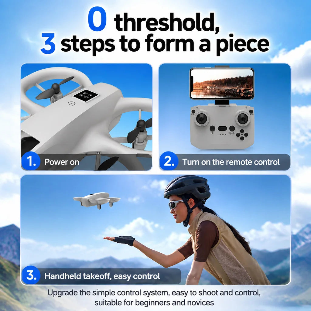 2026 NEW Mini Foldable Drone Professional 8K Aerial HD Avoiding Obstacle with Remote Control Folding Brushless RC Drone Toy Gift
