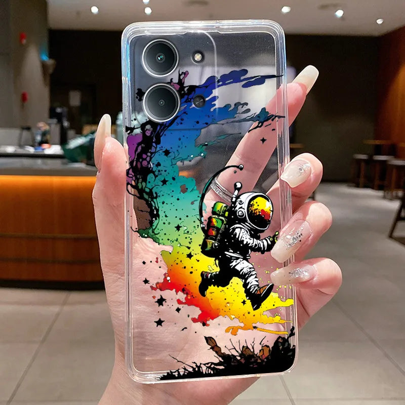 New For Redmi 15C Poco C85 4G Case Clear Luxury Fashion Butterfly Flower Soft TPU Silicone Phone Cover For Redmi15C PocoC85 Case