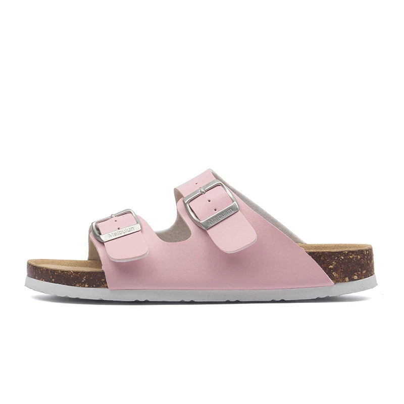 Slippers For Men Casual Classic Summer Top Quality Buckle Comfortable Leather Slipper