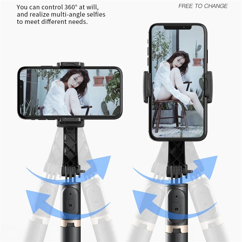 New Model Mobile Video stabilizer Bluetooth selfie stick tripod Gimbal Stabilizer For Smartphone Live vertical Shooting Bracket
