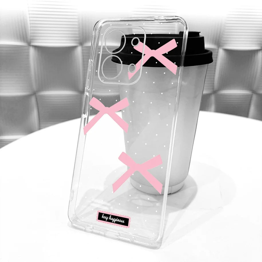 For Xiaomi Redmi 15C 5G 2025 Case Fashion Flower Bow Soft Silicone Clear Back Cover For Xiaomi Poco C85 5G Redmi15C 173MM Bumper
