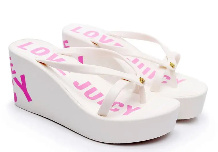 8cm 11cm Summer Wedges Flip Flops for Women Cloth Clip Toe Chunky Platform Slippers Woman Plus Size Light Non-slip Beach  Sandal
