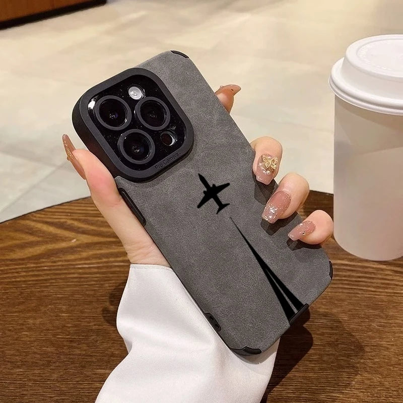Luxury Matte Leather Silicone Case for iPhone 18 Pro Max 17 16 Plus 15 14 13 12 11 X XR XS Max Lens Protection Shockproof Cover
