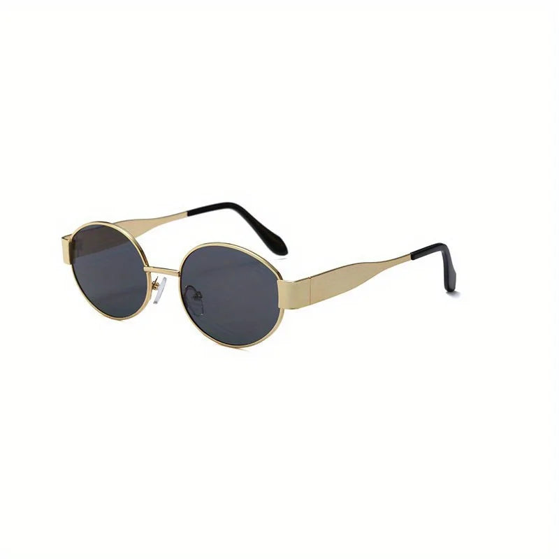 New Fashion Oval Metal Sunglasses for Women Men Trendy Traveling Sun Glasses Classic Shades Eyewear UV400 Gafas De Sol