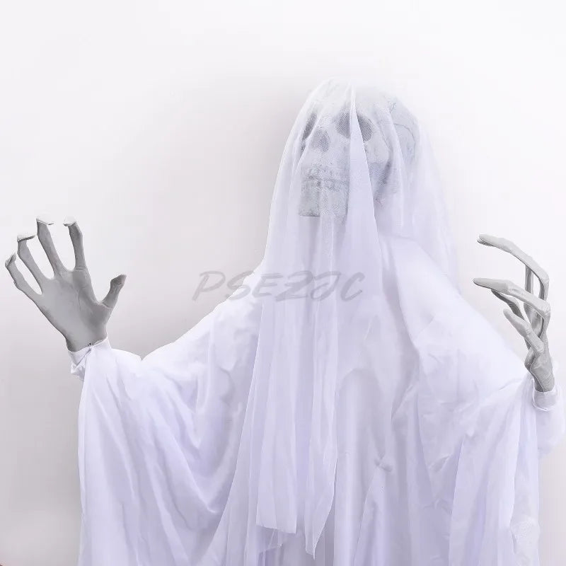 Halloween Voice Controlled Luminous Sound Standing Swinging Ghost 1.7m Terrifying Venue Decoration and Props