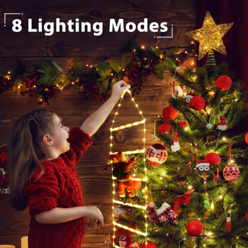 Christmas LED Santa Claus Climbing Ladder Light USB Plug 8 Flashing Modes Home Navidad Party Decoration Xmas Tree Wall Window