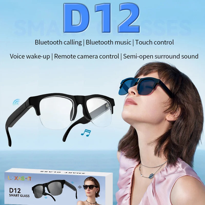 Lenovo AI Smart Glasses Remote Control Touch Voice Assistant Translation Bluetooth Call Music Playback Video Recording Smart Sun