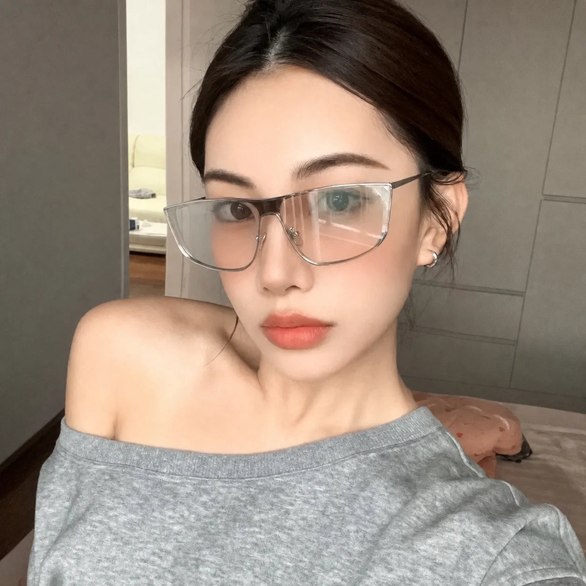 Big Frame Sunglasses Men Women One Piece Top Metal Frame Sun Glasses Fashion Streetwear Luxury Shades Driving Eyewear Anti Glare